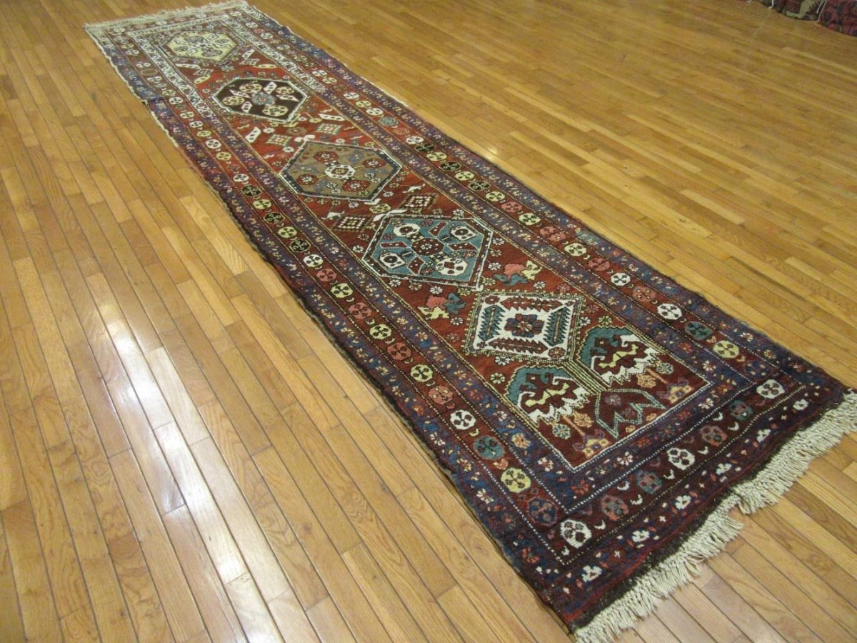 3′ x 14′ Rust Fine Hand-Knotted Persian Heriz Rug – Antique Wool - 5 3′ x 14′ Rust Fine Hand-Knotted Persian Heriz Rug – Antique Wool