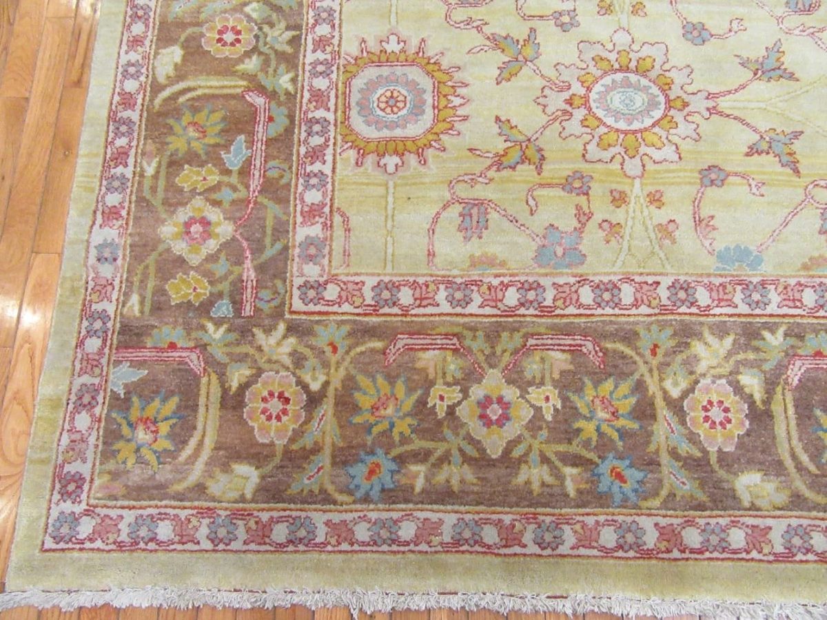 10′ x 14′ Egyptian Yellow Traditional Oriental Rug – Handmade Wool