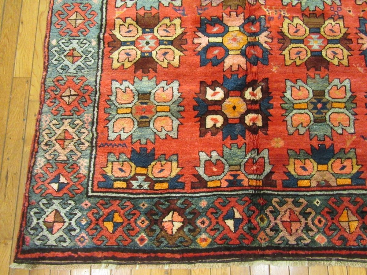 5′ x 9′ Semi Antique Caucasian Rug – Red – Hand Knotted Wool