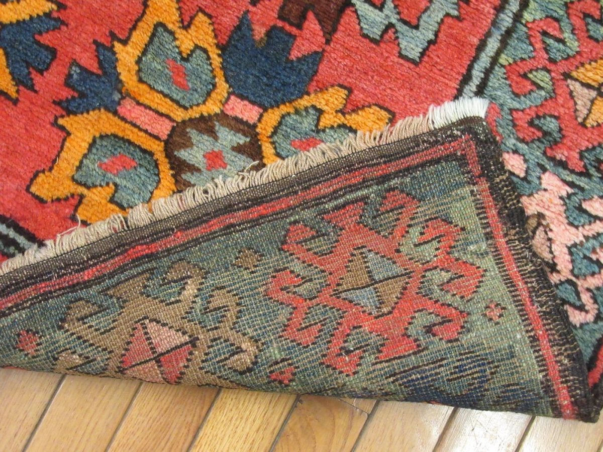5′ x 9′ Semi Antique Caucasian Rug – Red – Hand Knotted Wool
