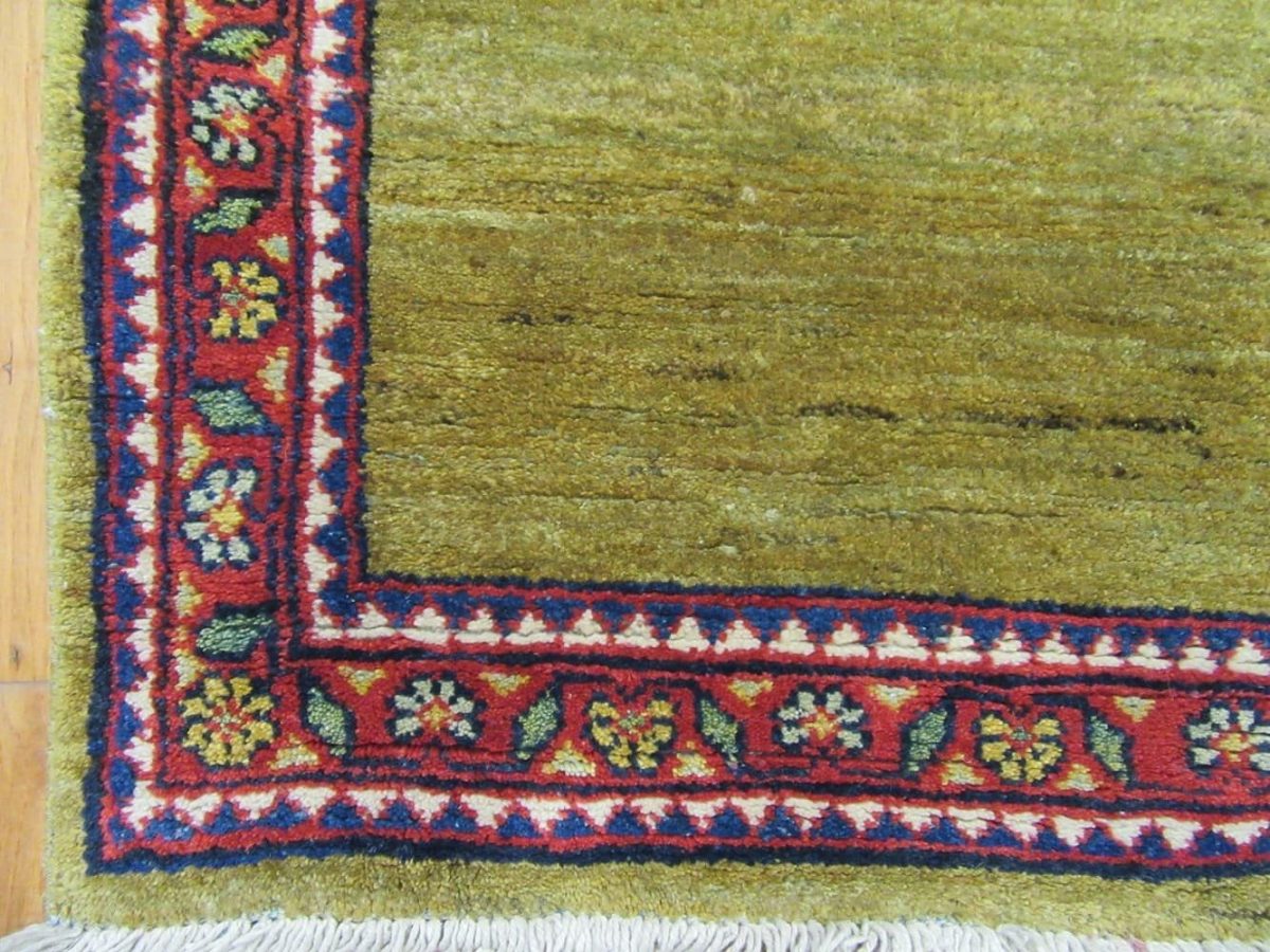 3′ x 18′ Semi Antique Persian Mahal Runner Rug – Olive Green – Hand Knotted Wool