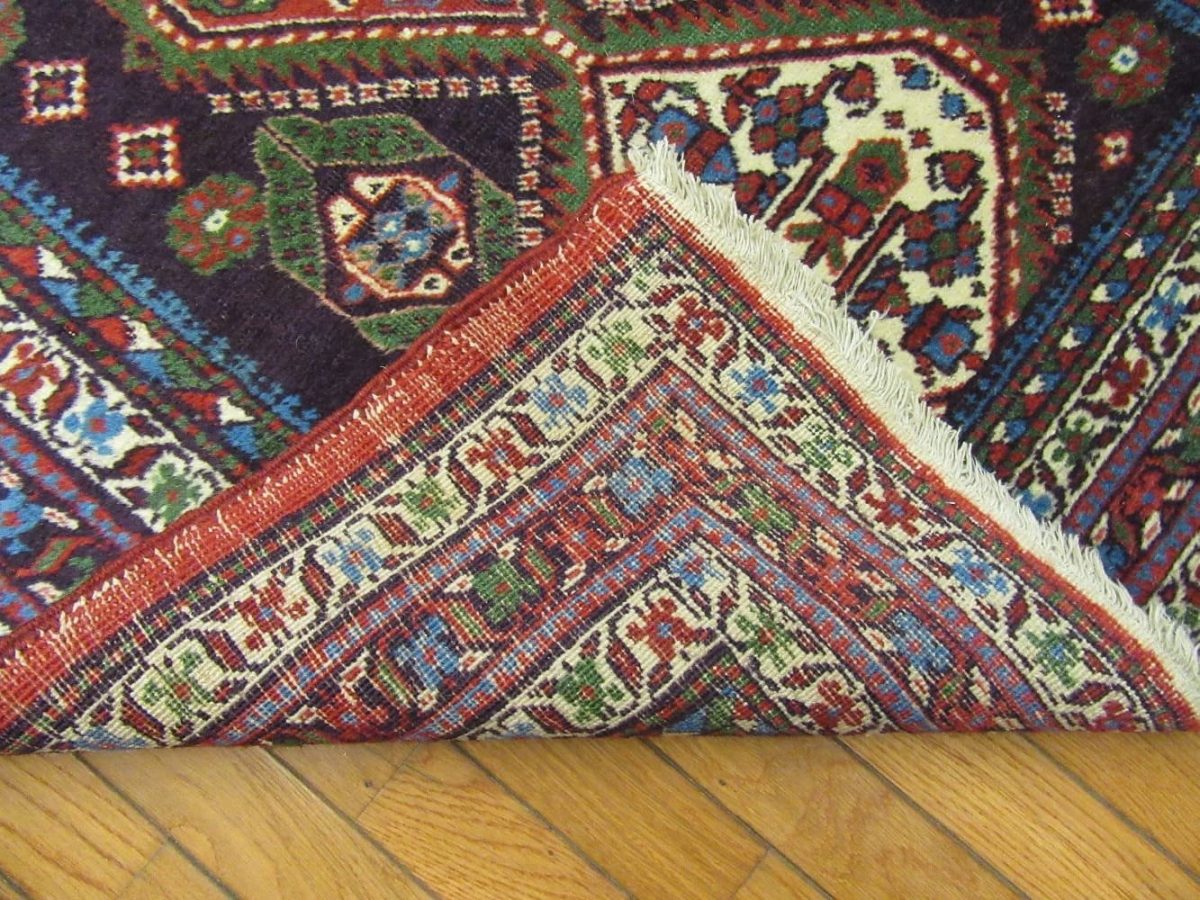 3′ x 18′ Antique Persian Heriz Runner Rug – Navy Blue – Hand Knotted Wool