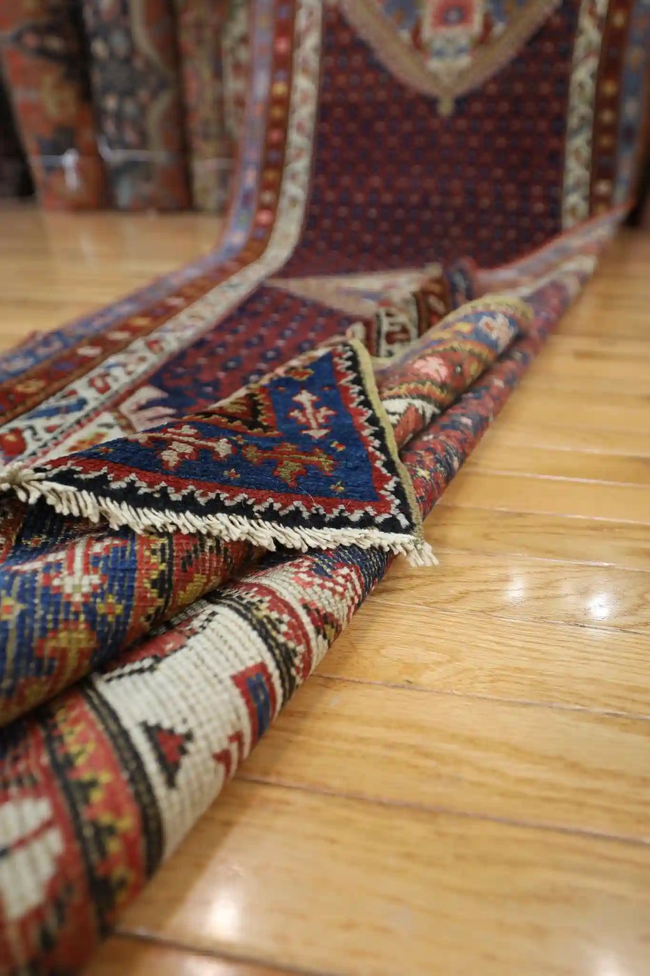 4′ x 17′ Red Fine Hand-Knotted Persian Malayer Runner – Traditional Wool