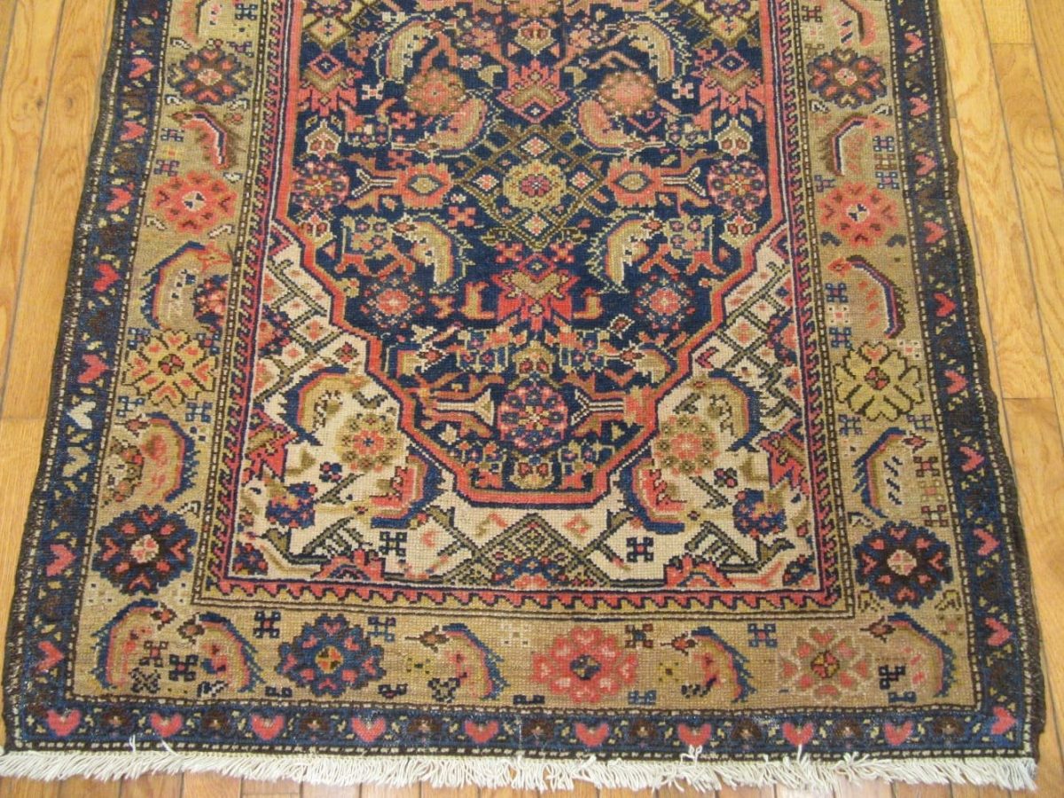 3′ x 17′ Antique Persian Malayer Runner Rug – Navy – Hand Knotted Wool