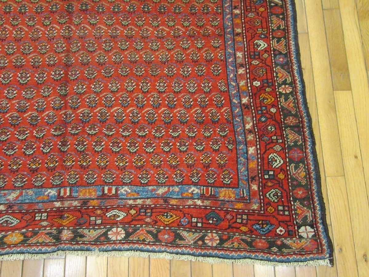 5′ x 9′ Antique Persian Malayer Rug Red Hand Knotted Wool