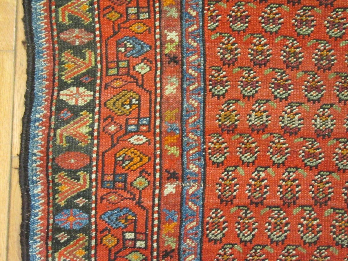 5′ x 9′ Antique Persian Malayer Rug Red Hand Knotted Wool