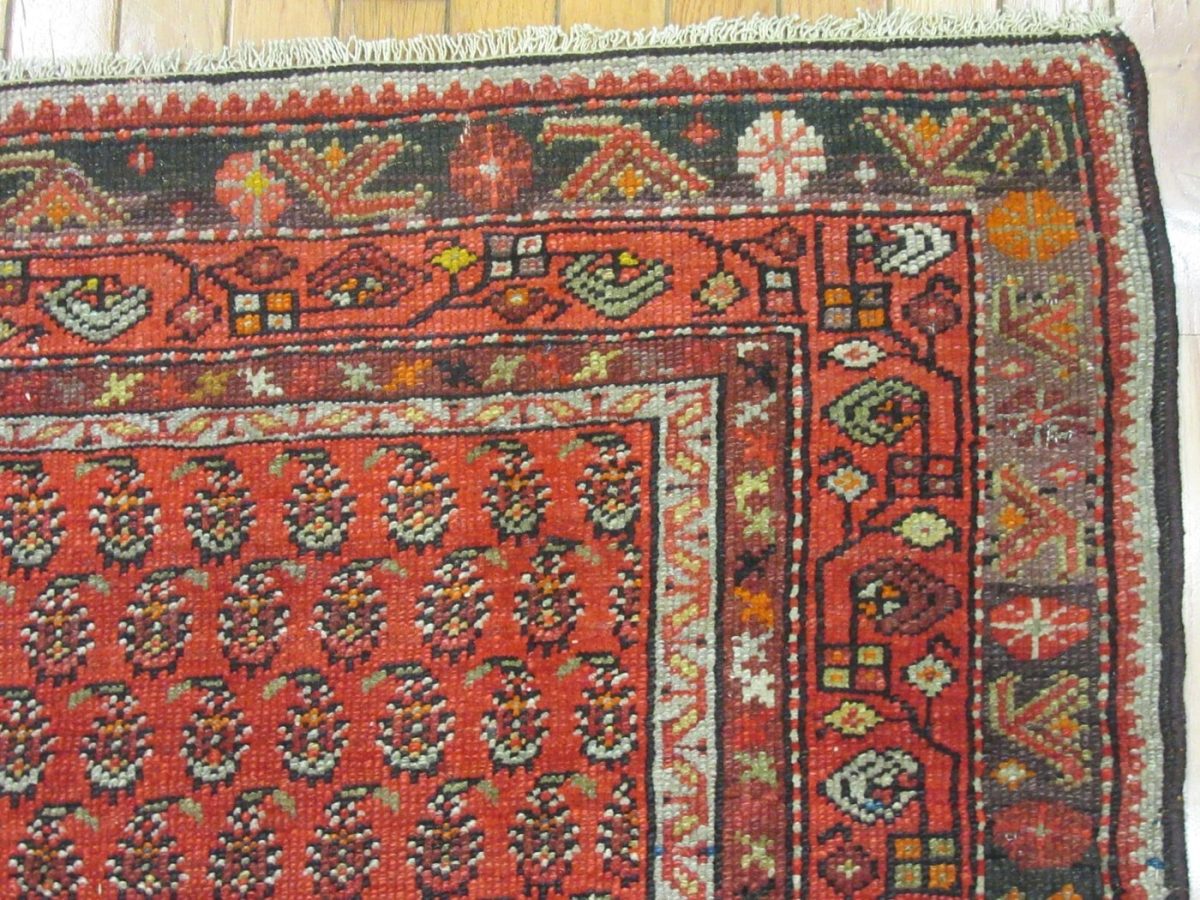5′ x 9′ Antique Persian Malayer Rug Red Hand Knotted Wool