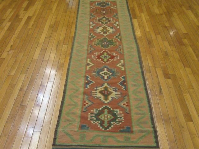 3′ x 10′ Terracotta Fine Flatwoven Afghan Kilim Runner – Tribal Wool