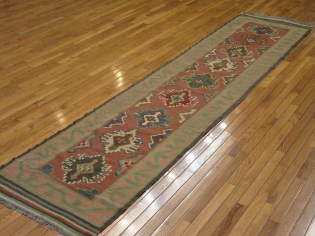 3′ x 10′ Terracotta Fine Flatwoven Afghan Kilim Runner – Tribal Wool
