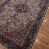 7′ x 10′ Ivory and Indigo Hand-Knotted Antique Persian Kerman Rug – Investment Grade Wool