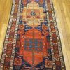 3′ x 11′ Antique Persian Karajeh Rug Red Blue Hand Knotted Wool