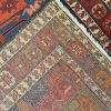 3′ x 11′ Antique Persian Karajeh Rug Red Blue Hand Knotted Wool