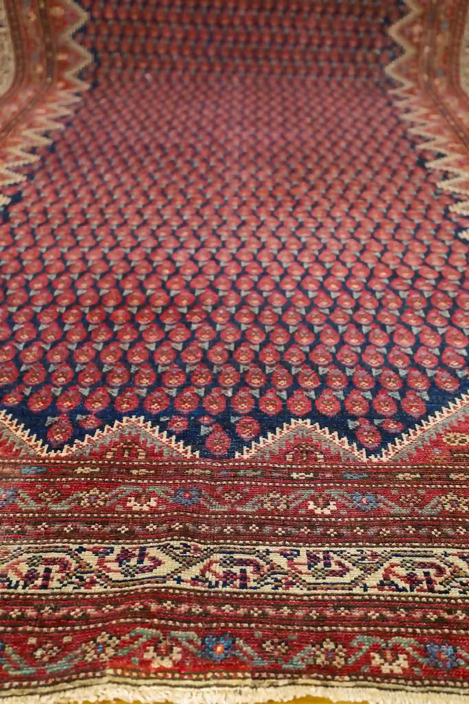 7′ x 17′ Red Fine Hand-Knotted Antique Persian Malayer Runner – Traditional Wool