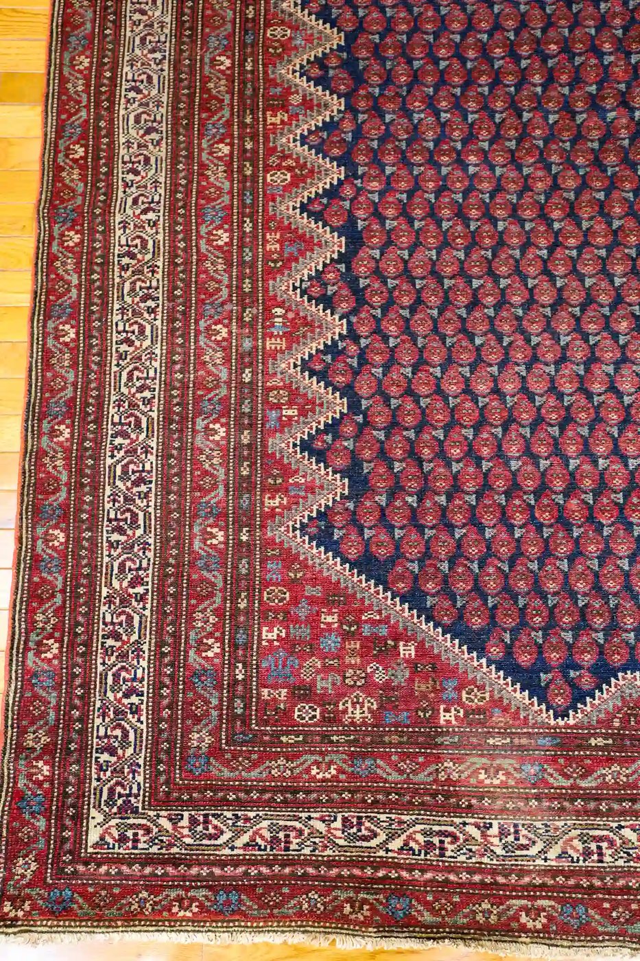 7′ x 17′ Red Fine Hand-Knotted Antique Persian Malayer Runner – Traditional Wool