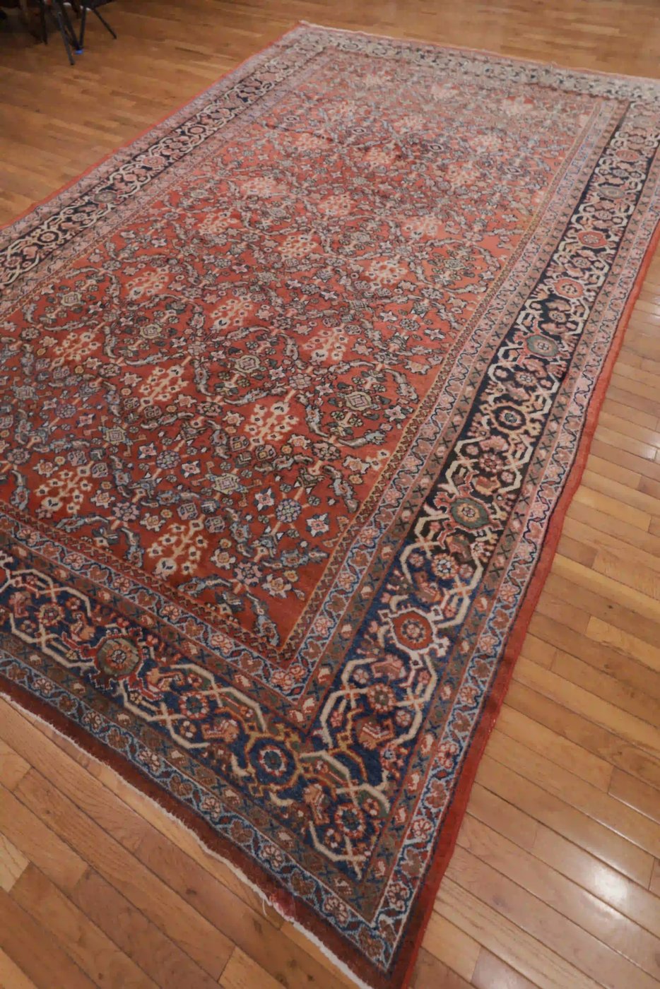 9′ x 13′ Red Fine Hand-Knotted Persian Sultanabad Mahal Rug – Traditional Wool