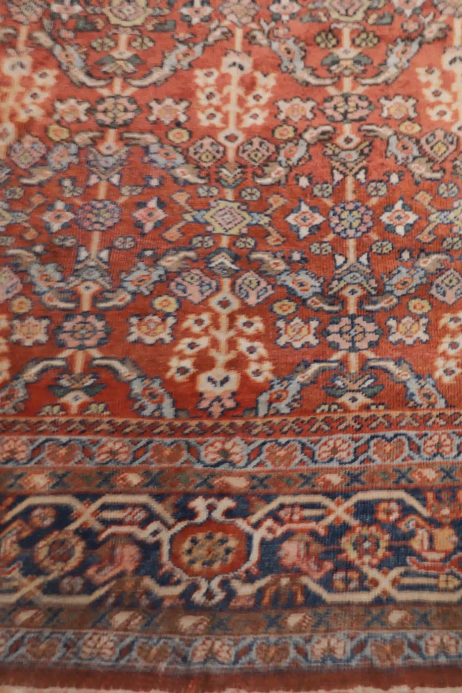 9′ x 13′ Red Fine Hand-Knotted Persian Sultanabad Mahal Rug – Traditional Wool