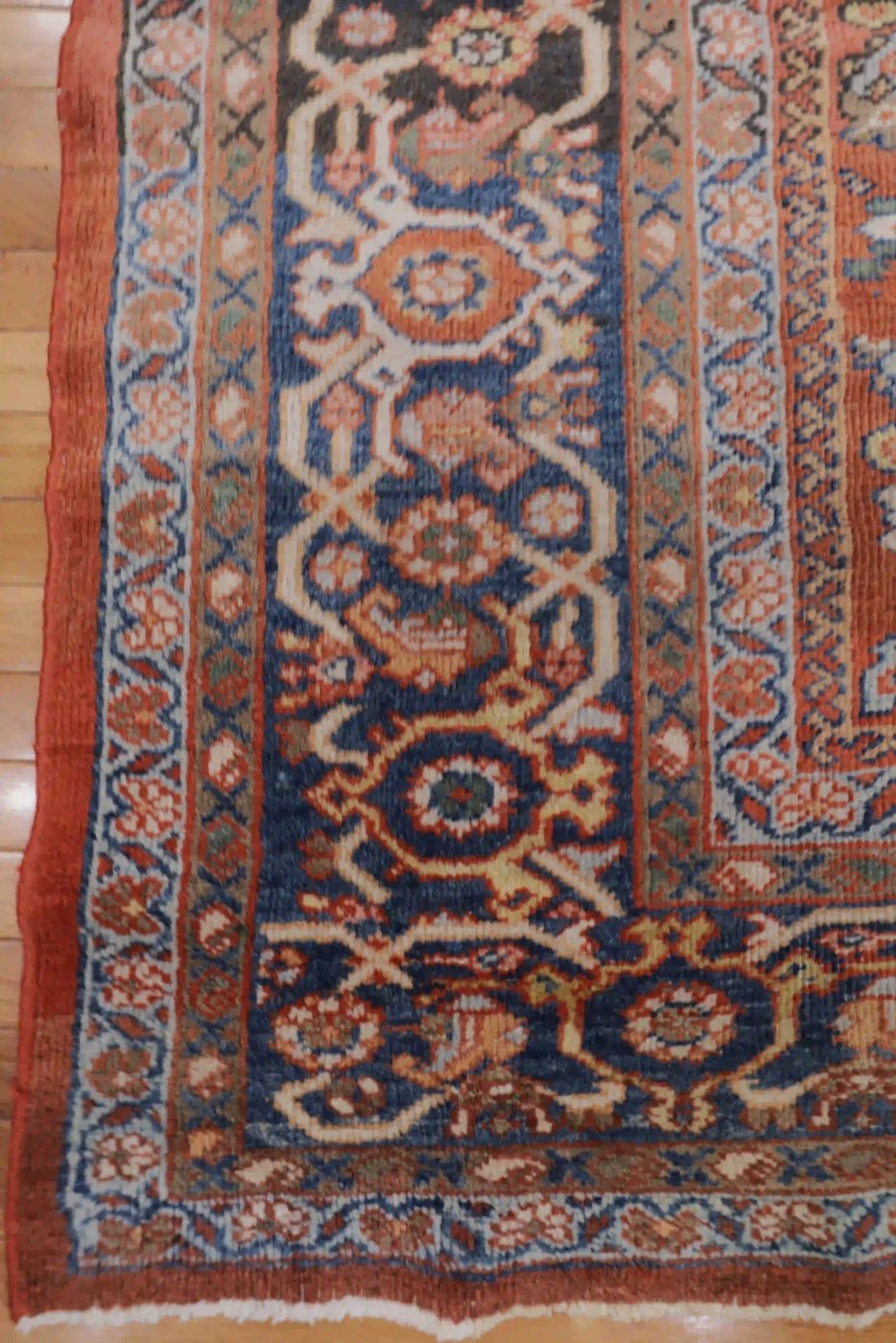 9′ x 13′ Red Fine Hand-Knotted Persian Sultanabad Mahal Rug – Traditional Wool