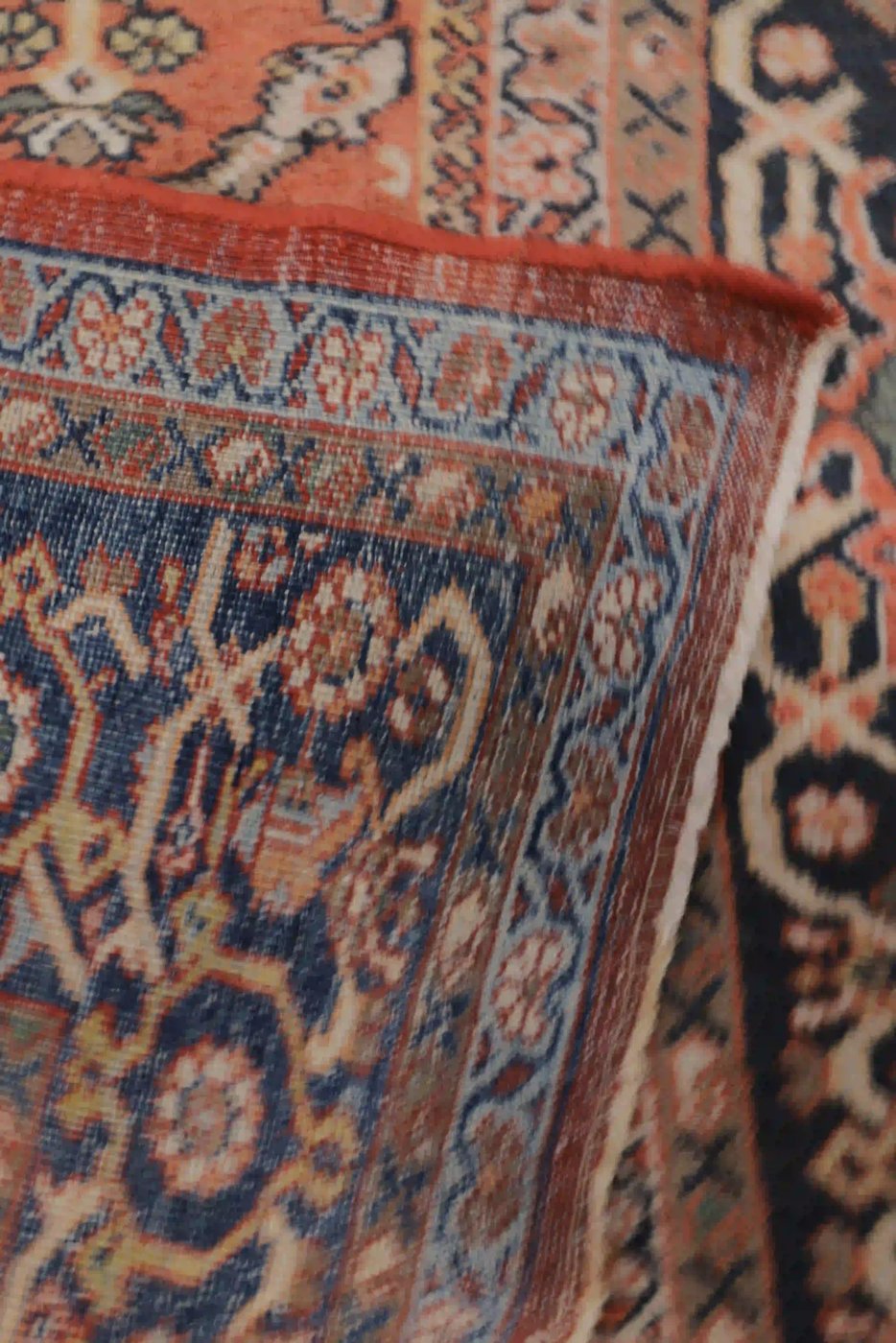 9′ x 13′ Red Fine Hand-Knotted Persian Sultanabad Mahal Rug – Traditional Wool