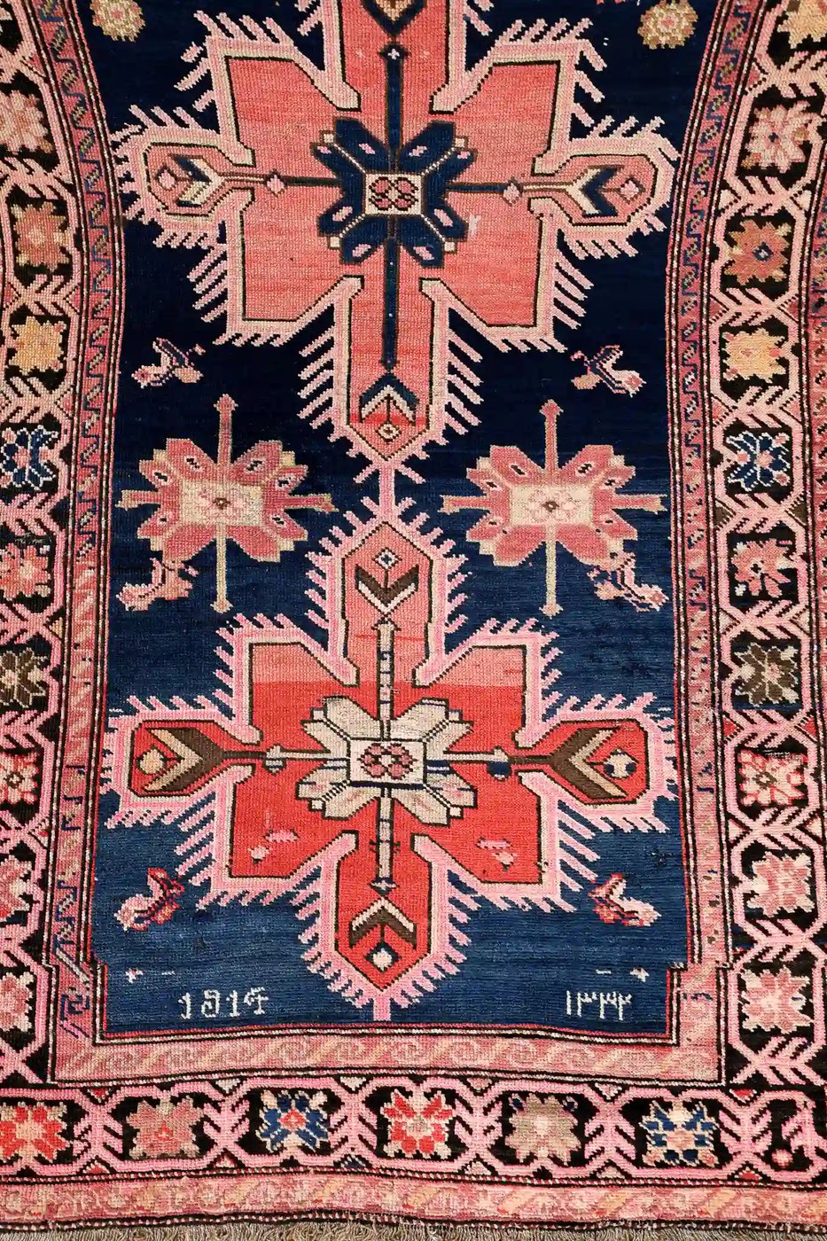 4′ x 15′ Red Fine Hand-Knotted Antique Caucasian Karabagh Runner – Traditional Wool - 5 4′ x 15′ Red Fine Hand-Knotted Antique Caucasian Karabagh Runner – Traditional Wool