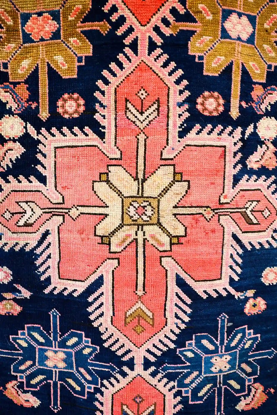 4′ x 15′ Red Fine Hand-Knotted Antique Caucasian Karabagh Runner – Traditional Wool - 7 4′ x 15′ Red Fine Hand-Knotted Antique Caucasian Karabagh Runner – Traditional Wool