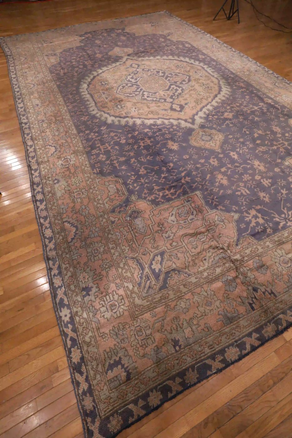 12′ x 19′ Purple Fine Hand-Knotted Turkish Oushak Rug – Traditional Wool