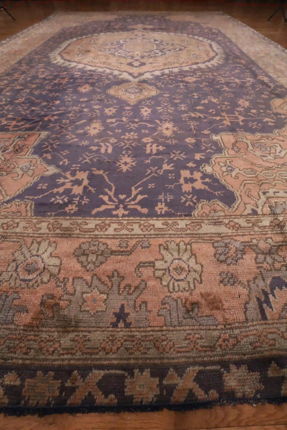 12′ x 19′ Purple Fine Hand-Knotted Turkish Oushak Rug – Traditional Wool