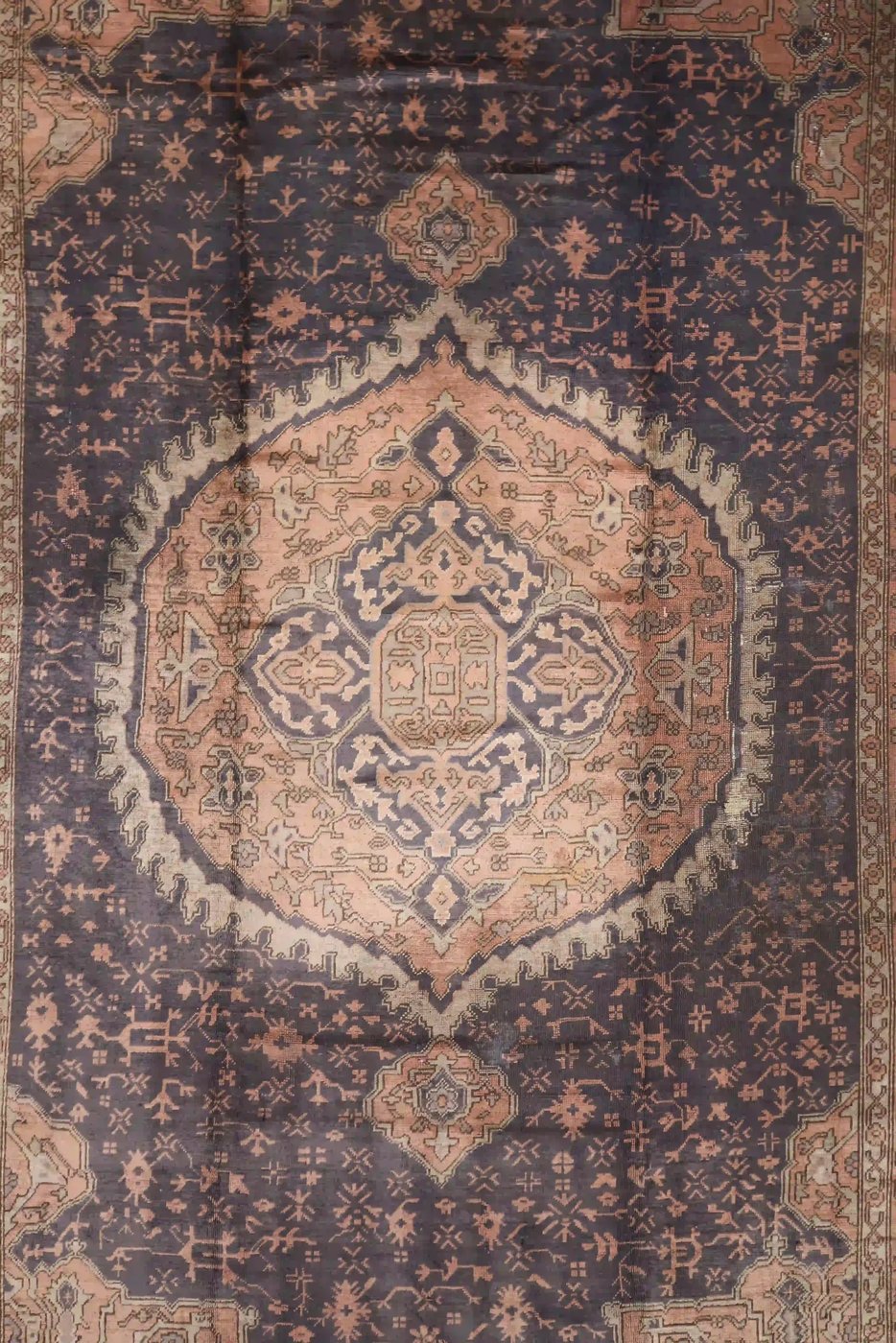 12′ x 19′ Purple Fine Hand-Knotted Turkish Oushak Rug – Traditional Wool