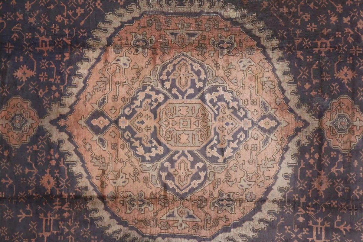 12′ x 19′ Purple Fine Hand-Knotted Turkish Oushak Rug – Traditional Wool
