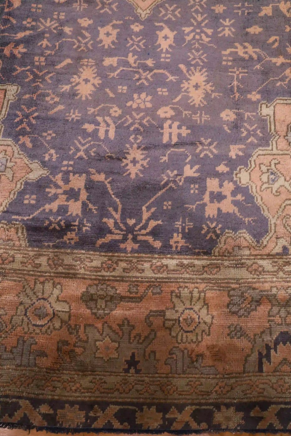 12′ x 19′ Purple Fine Hand-Knotted Turkish Oushak Rug – Traditional Wool