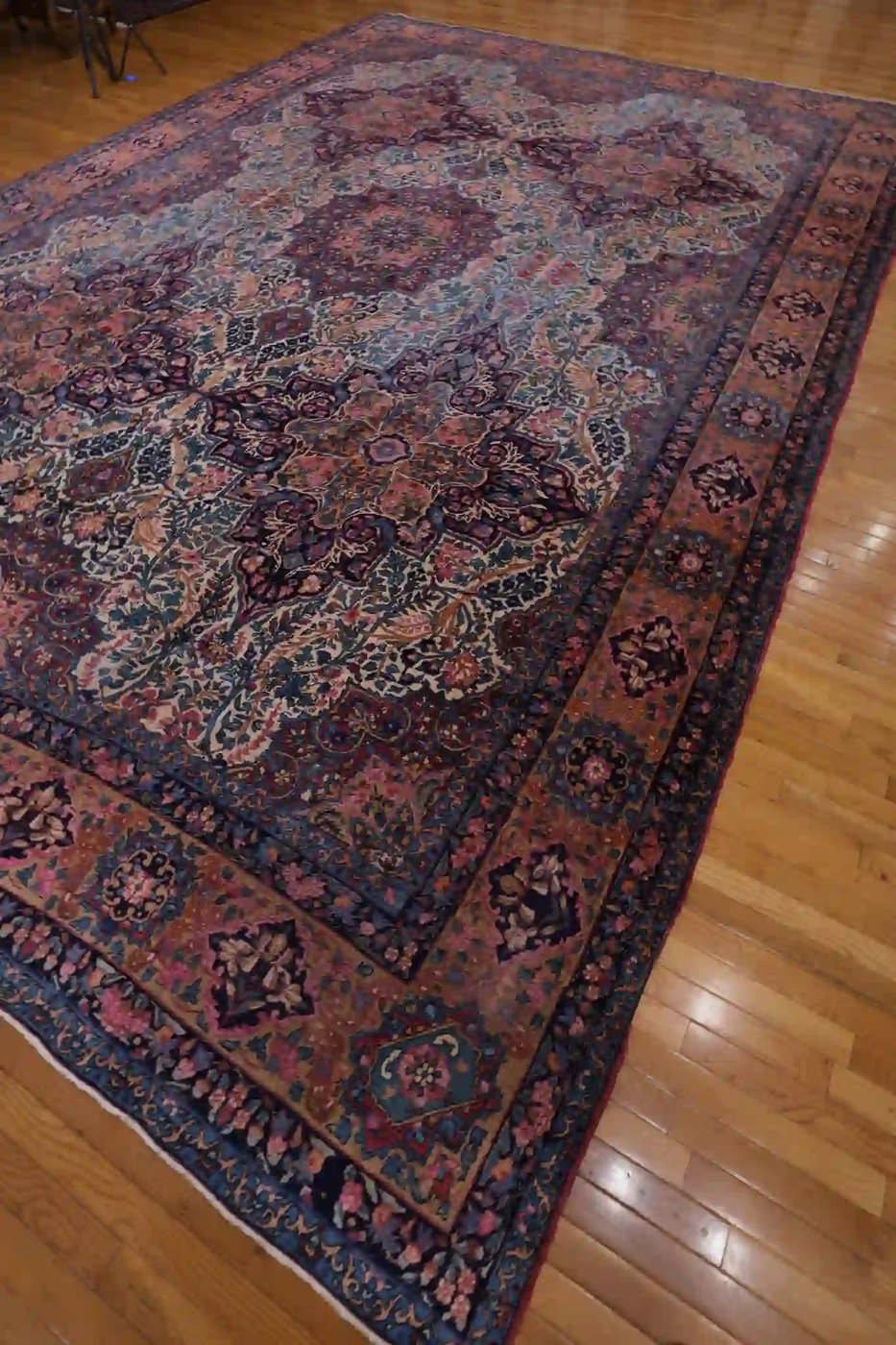 12′ x 17′ Pink Fine Hand-Knotted Persian Kerman Rug – Traditional Wool