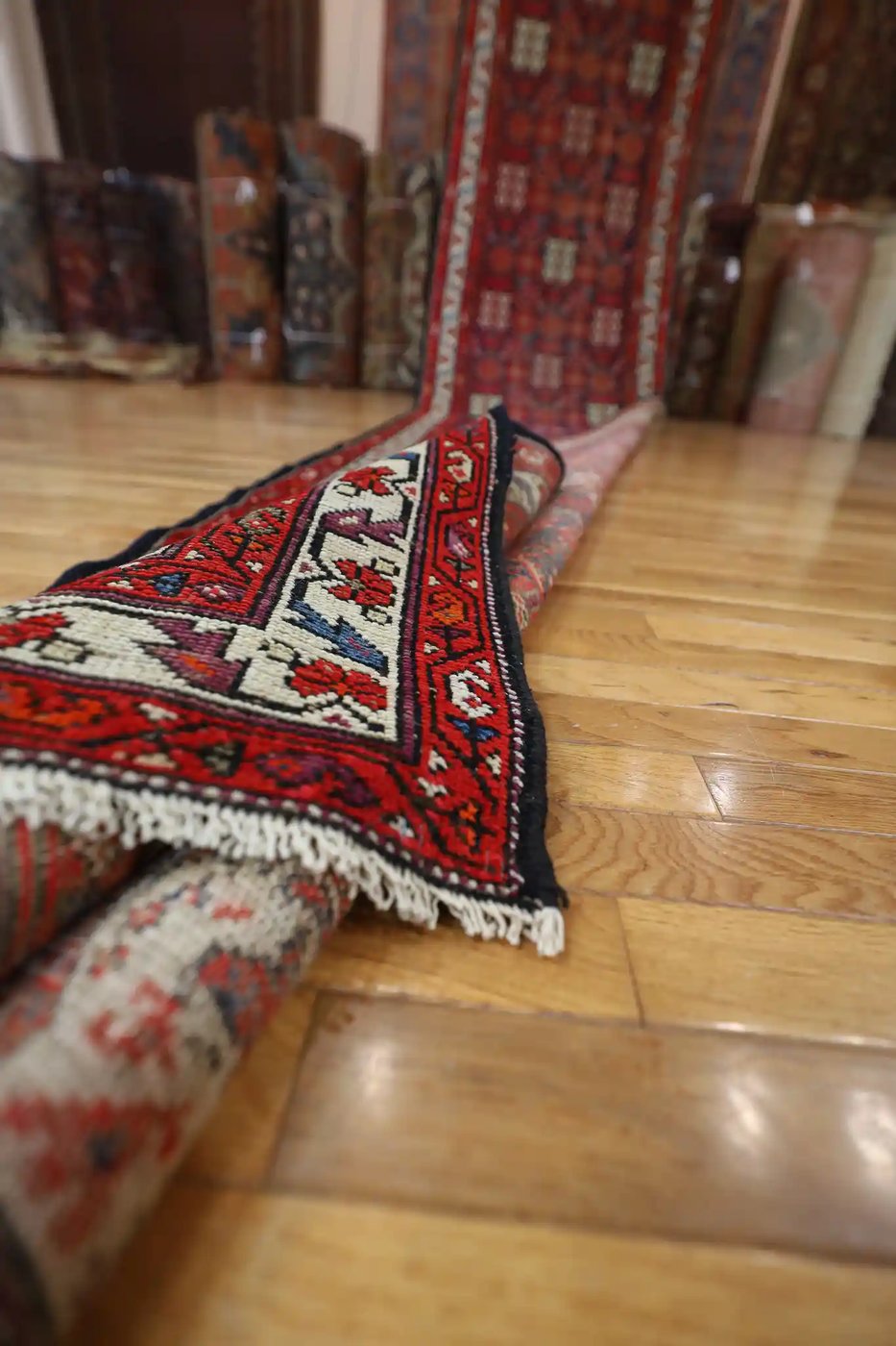 3′ x 20′ Red Fine Hand-Knotted Semi-Antique Persian Malayer Runner – Traditional Wool