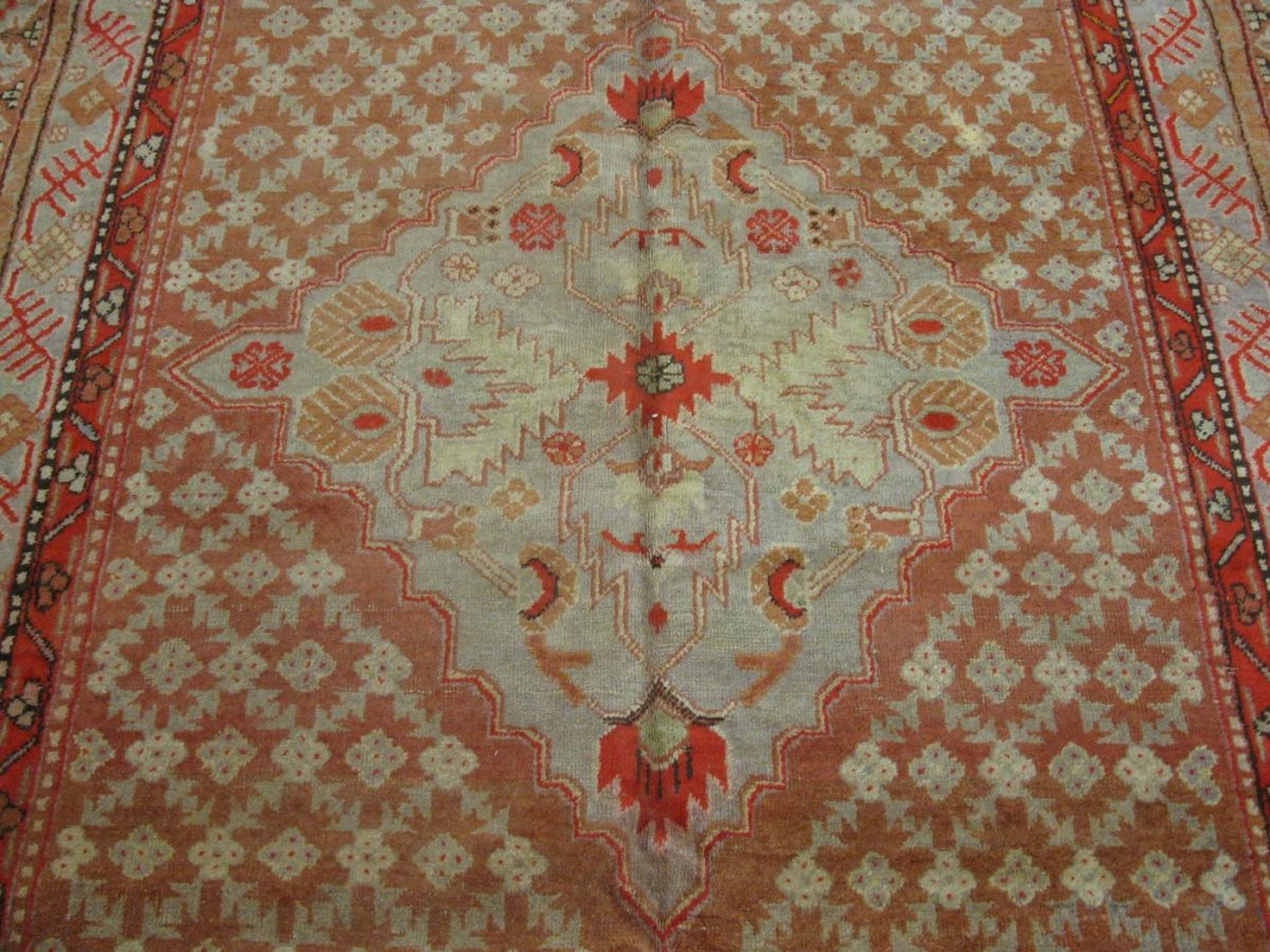 6′ x 11′ Antique Khotan Gallery Rug Soft Blue Hand Knotted Wool