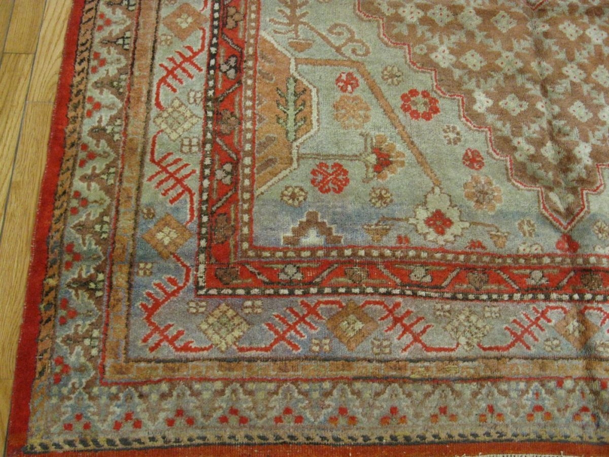 6′ x 11′ Antique Khotan Gallery Rug Soft Blue Hand Knotted Wool