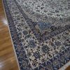 15′ x 26′ Palace Size Ivory and Blue Hand-Knotted Vintage Persian Nain Rug – Premium Wool