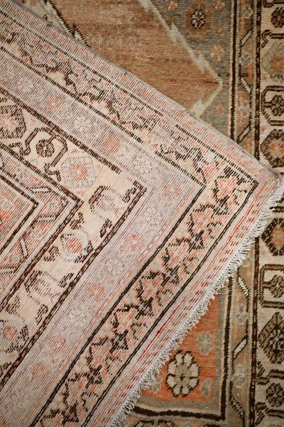 6′ x 12′ Gray Fine Hand-Knotted Central Asian Khotan Rug – Vintage Tribal Wool