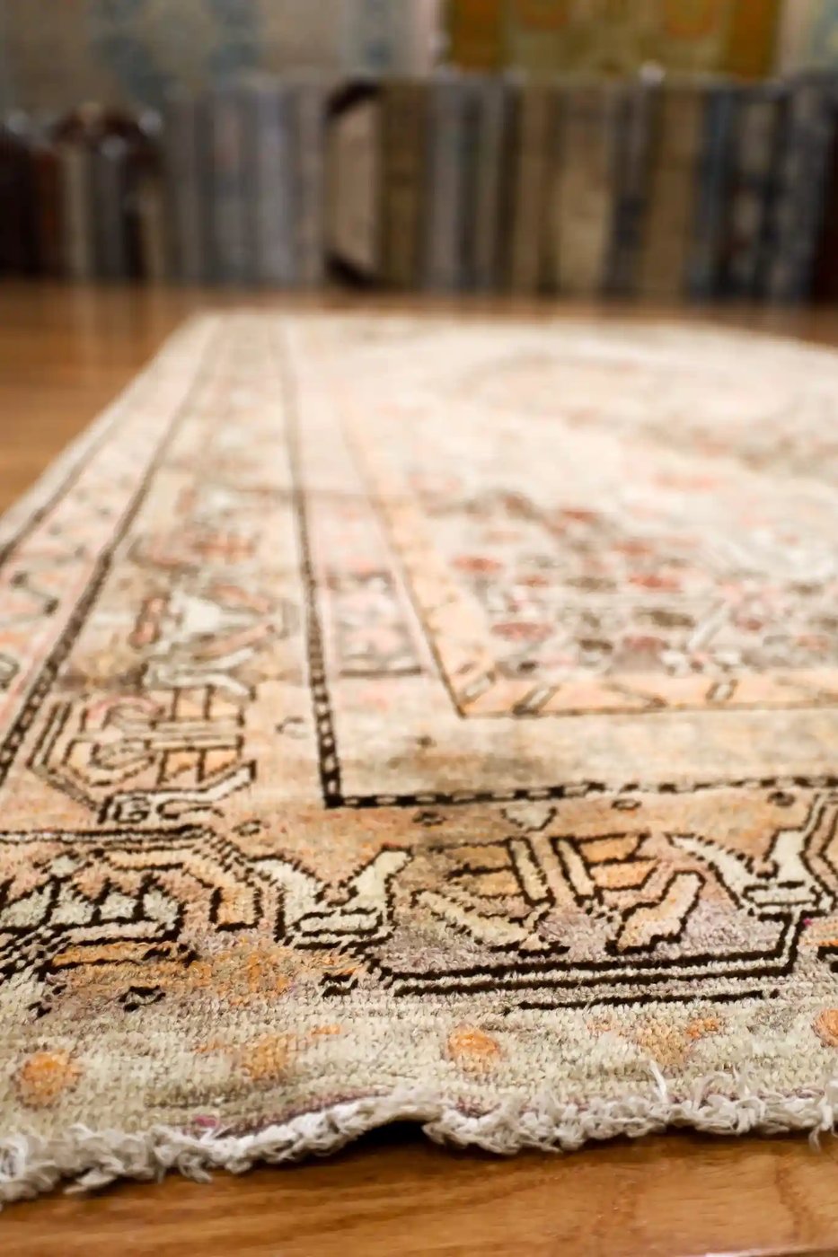 7′ x 12′ Gray Fine Hand-Knotted Central Asian Khotan Rug – Vintage Tribal Wool