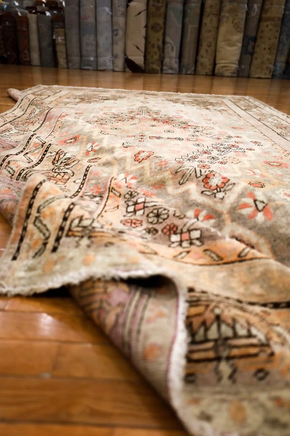 7′ x 12′ Gray Fine Hand-Knotted Central Asian Khotan Rug – Vintage Tribal Wool