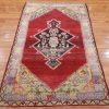 4′ x 6′ Red Hand-Knotted Vintage Turkish Tribal Rug – Traditional Wool