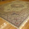 12′ x 17′ Turkish Sivas Beige Floral Medallion Rug – Antique Wool