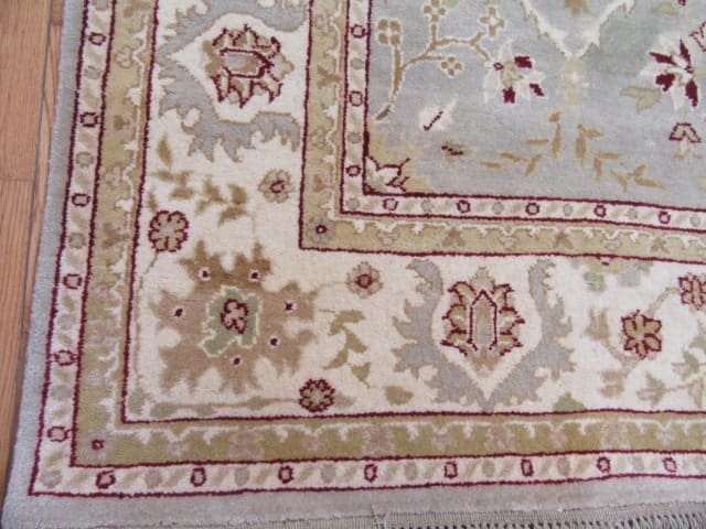6′ x 17′ Indian Agra Light Blue Transitional Gallery Rug – Hand Knotted - 3 6′ x 17′ Indian Agra Light Blue Transitional Gallery Rug – Hand Knotted
