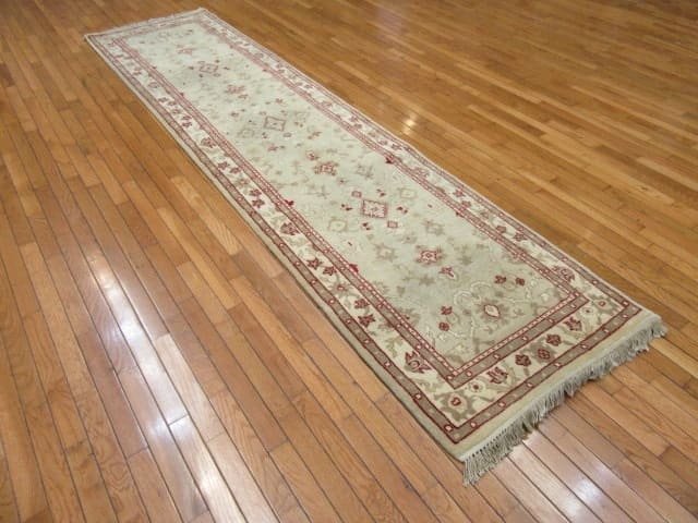3′ x 11′ India Agra Light Blue Transitional Hall Runner – Hand Knotted