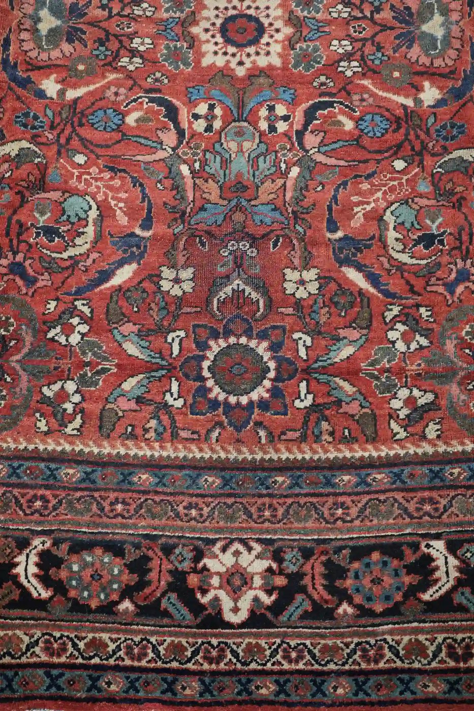 11′ x 14′ Red Fine Hand-Knotted Semi-antique Persian Mahal – Traditional Wool