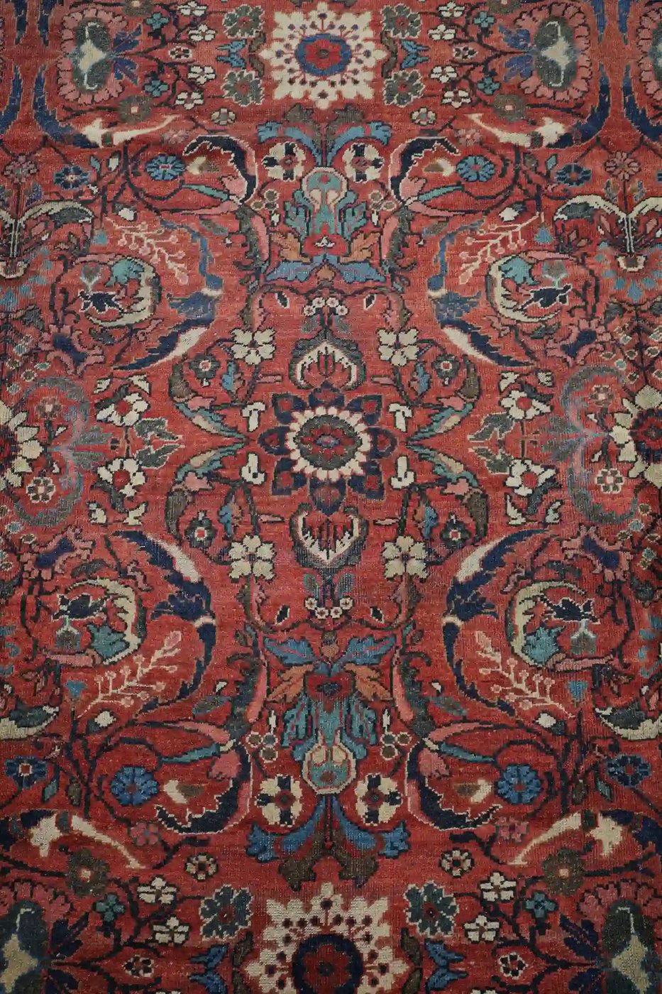 11′ x 14′ Red Fine Hand-Knotted Semi-antique Persian Mahal – Traditional Wool