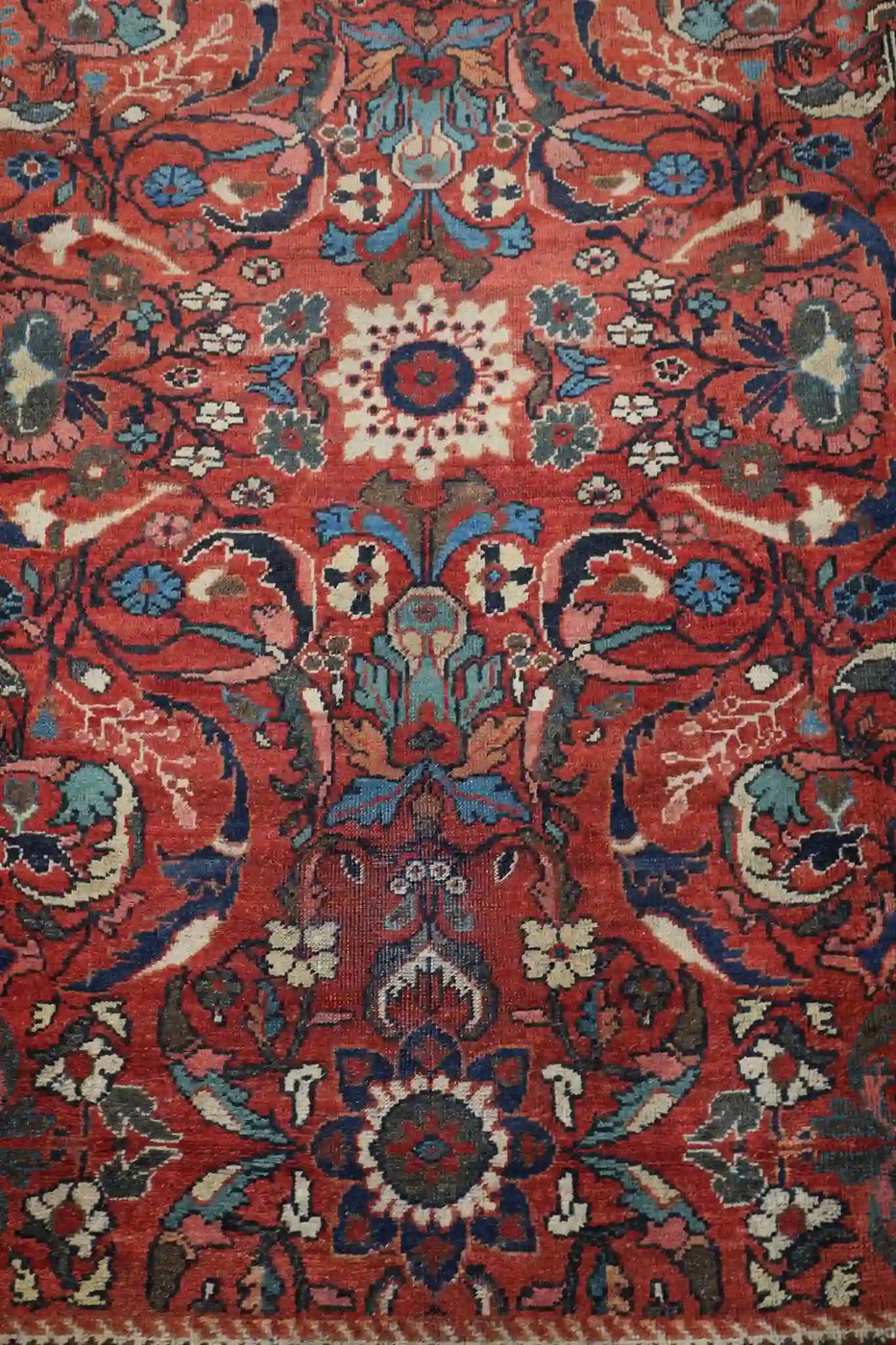 11′ x 14′ Red Fine Hand-Knotted Semi-antique Persian Mahal – Traditional Wool