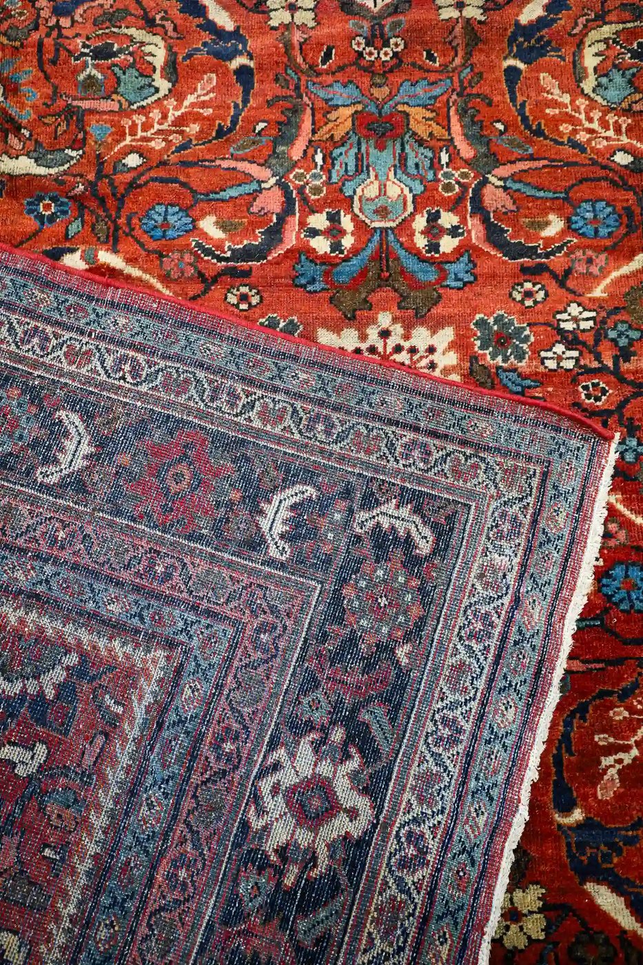 11′ x 14′ Red Fine Hand-Knotted Semi-antique Persian Mahal – Traditional Wool