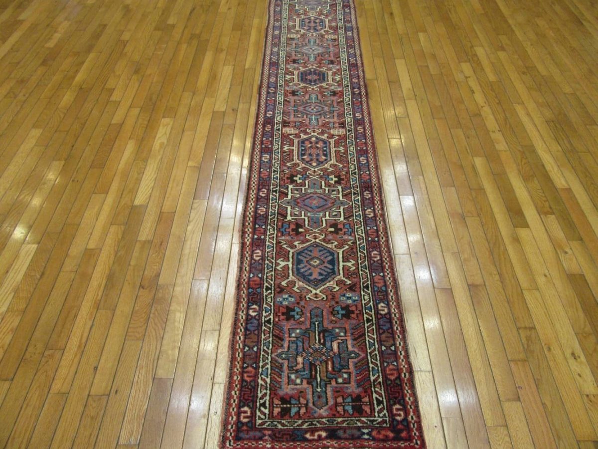2′ x 11′ Red Vintage Persian Karajeh Runner – Hand Knotted - 1 2′ x 11′ Red Vintage Persian Karajeh Runner – Hand Knotted