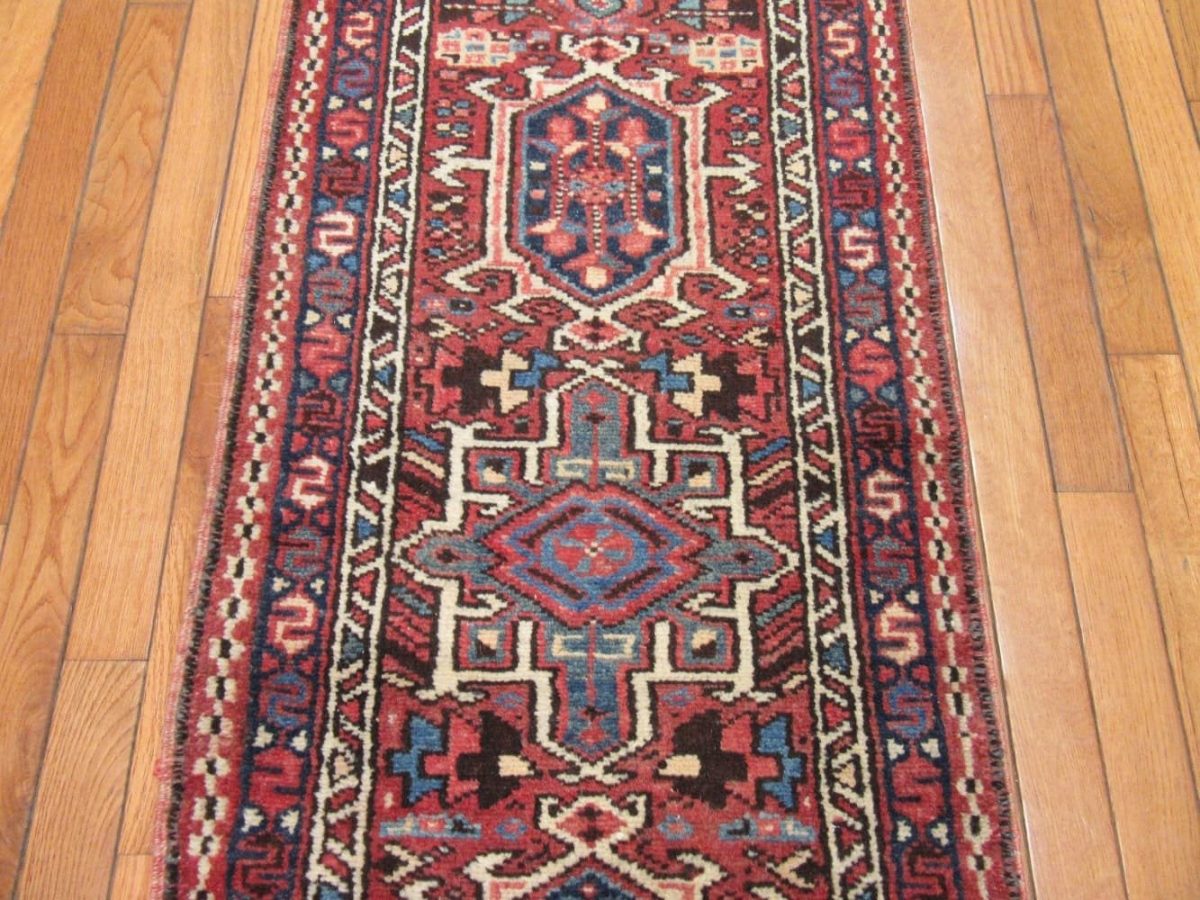 2′ x 11′ Red Vintage Persian Karajeh Runner – Hand Knotted - 2 2′ x 11′ Red Vintage Persian Karajeh Runner – Hand Knotted