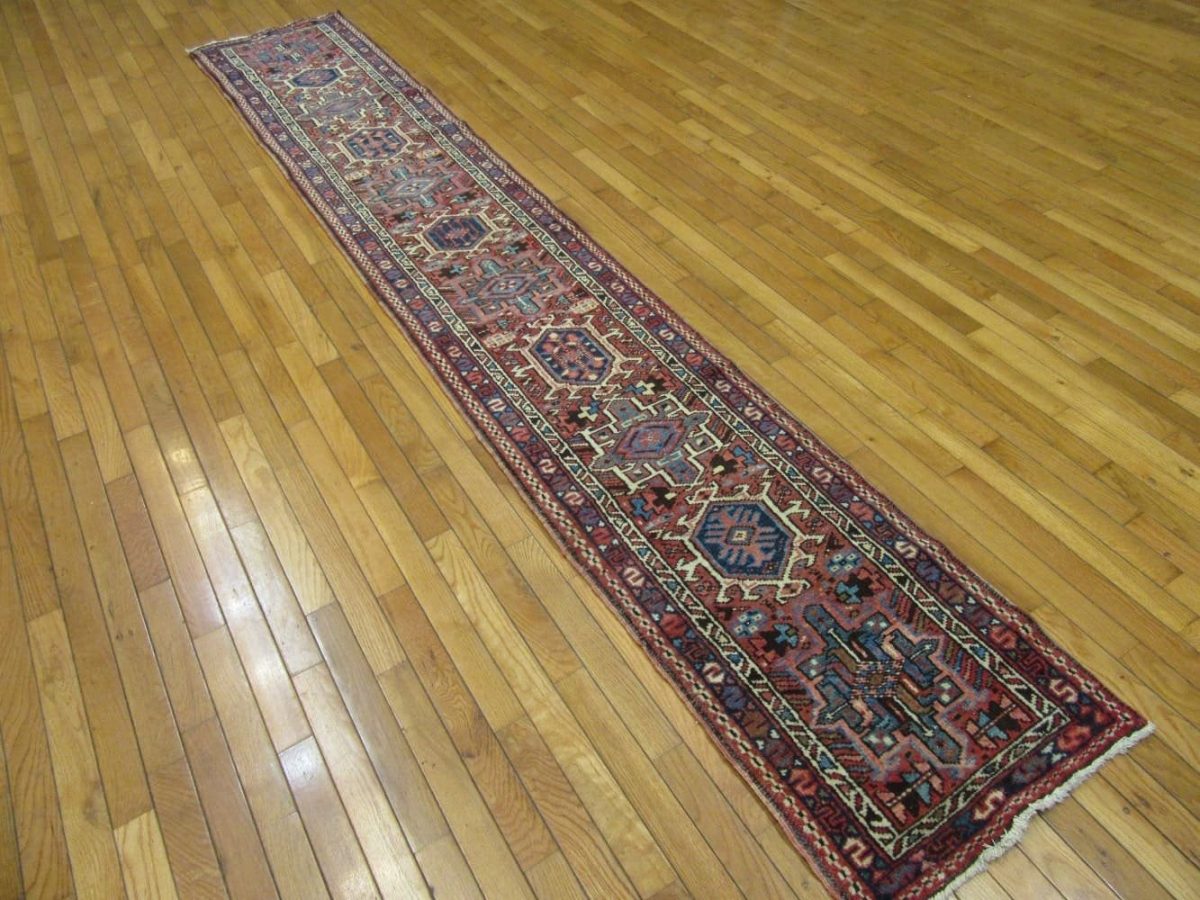 2′ x 11′ Red Vintage Persian Karajeh Runner – Hand Knotted - 5 2′ x 11′ Red Vintage Persian Karajeh Runner – Hand Knotted
