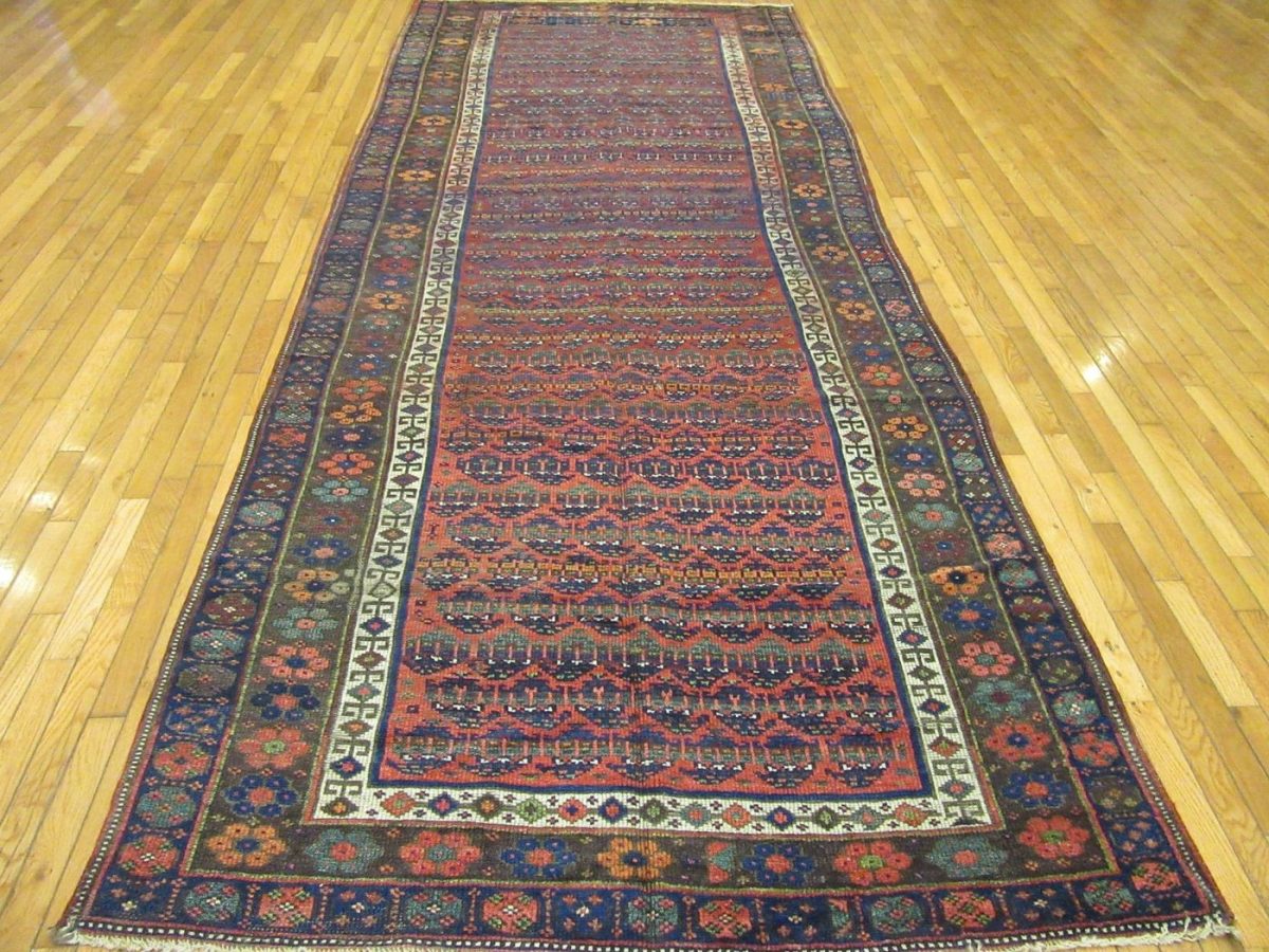 5′ x 13′ Antique Persian Kurdish Runner Rug – Hand Knotted