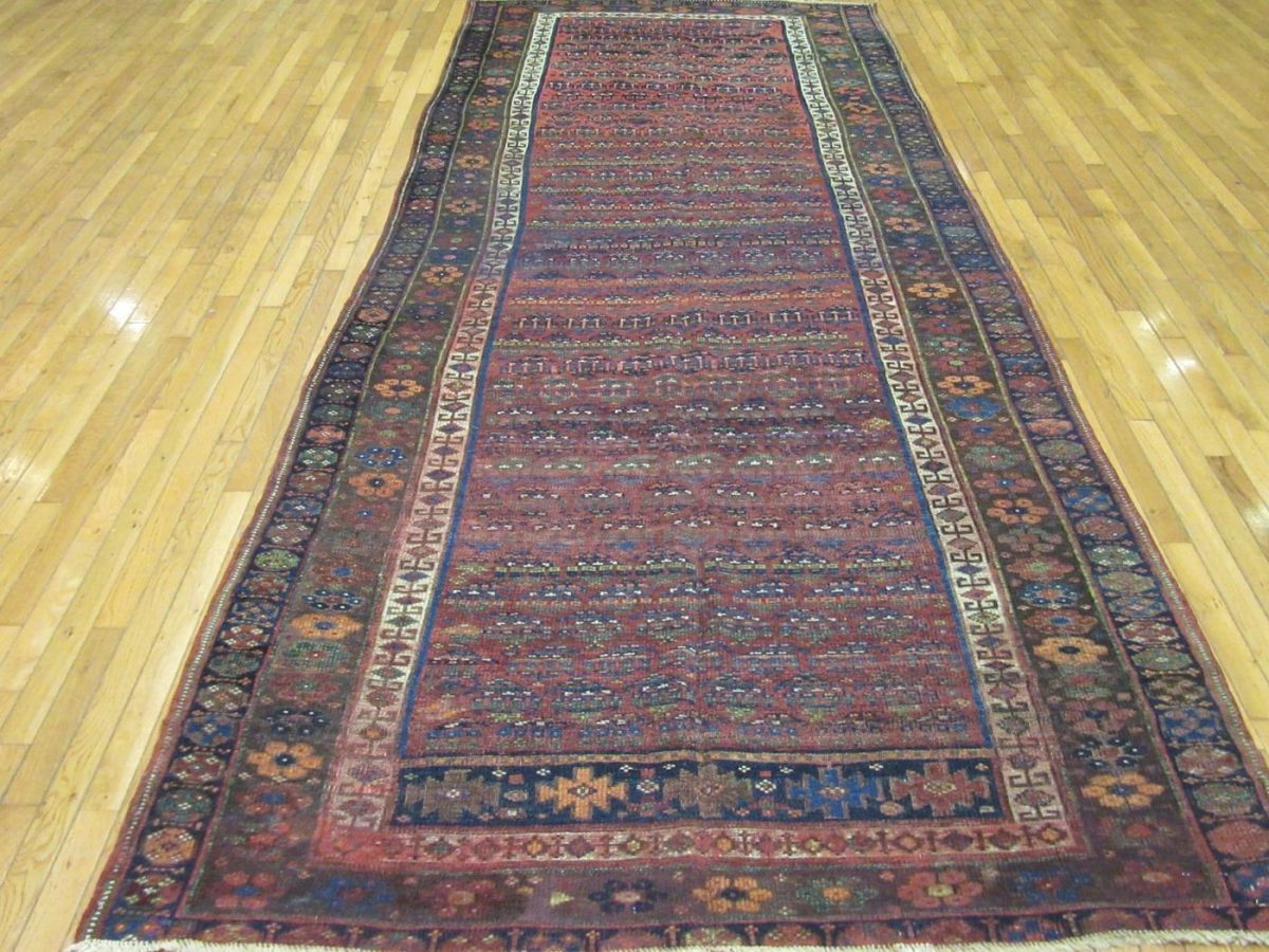 5′ x 13′ Antique Persian Kurdish Runner Rug – Hand Knotted